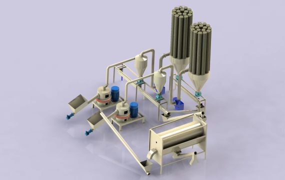 Wood flour production line
